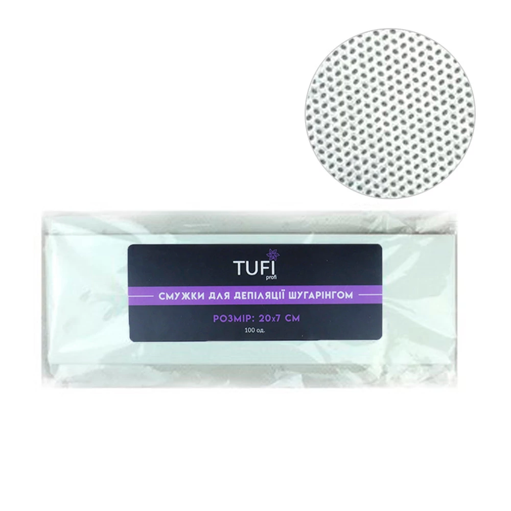 Полоски для депиляции Tufi Profi для шугаринга, 100 шт - Фото №1