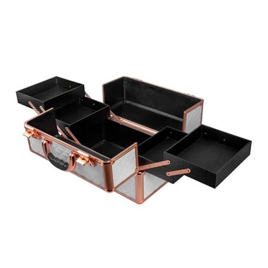 Кейс KODI №43 фактурный пластик, алюминевые вставки белый, розовое золото - Фото №2