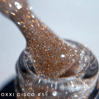 Гель-лак OXXI Disco №3 золотистый с блестками светоотражающий 10 мл (000002129) - Фото №2