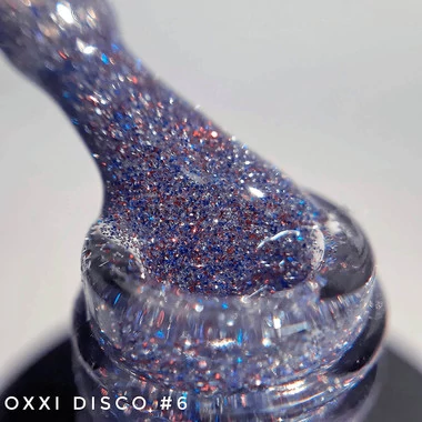 Гель-лак OXXI Disco №6 сиреневый с разноцветными блестками светоотражающий 10 мл (000002126) - Фото №2