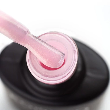 KOMILFO KC Glitter Rubber French Base KC001 светло-розовый с золотым микроблеском 8 мл (200801) - Фото №2