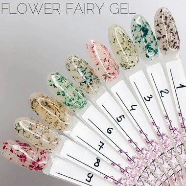 Гель сухоцвет Saga Flower Fairy Gel №01 прозрачный с фиолетовыми цветами (2000994244624) - Фото №3