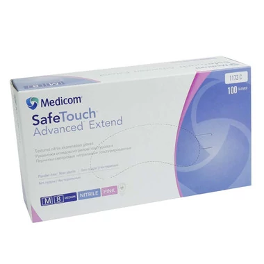 Перчатки Medicom Advanced SafeTouch розовые нитриловые без талька (3,6 г) размер М 100 шт (1172-TG-B) (8718007901801) (0101119) - Фото №3