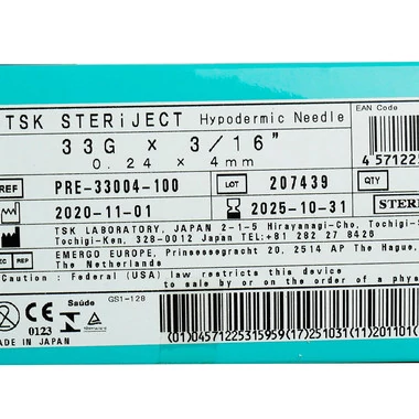Голка для мезотерапії TSK 33G 0.24х4 мм 100 шт - Фото №2