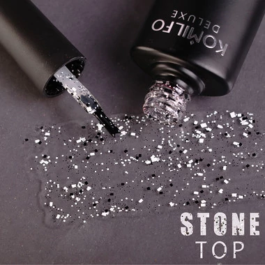 Топ KOMILFO Stone Top без липкого слоя с черно-белыми элементами 8 мл (190111) - Фото №3