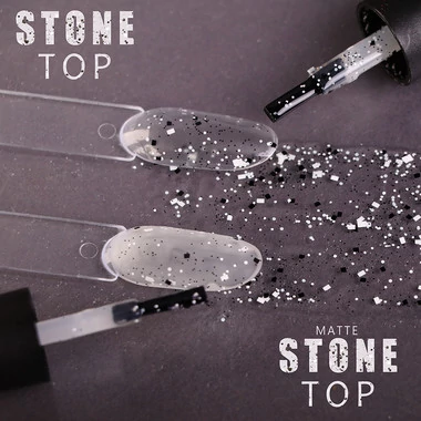 Топ KOMILFO Stone Top без липкого слоя с черно-белыми элементами 8 мл (190111) - Фото №4