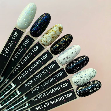 Топ KIRA Nails Gold Shard без липкого слоя с золотой поталью 6 мл (456404) - Фото №5