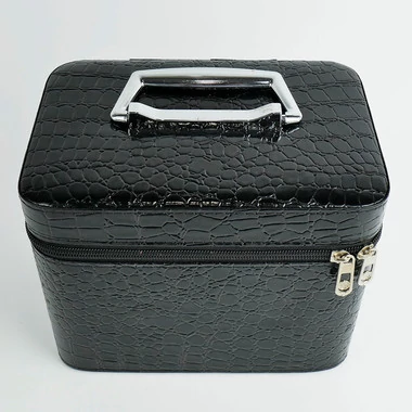 Чемоданчик для косметики YRE MEDIUM лаковый - черный, 21х14,5х16 см (126-1) (К24003) - Фото №3