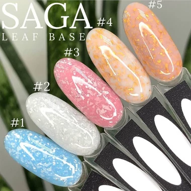 База SAGA LEAF №01 голубой с серебряной поталью 9 мл (2000994514048) - Фото №4