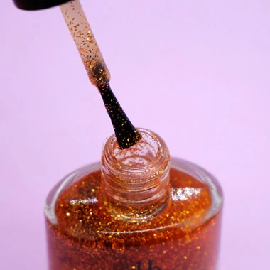 Лак для ногтей DB Cosmetic Prof Line коричневый блестки 10 мл (00089) - Фото №2