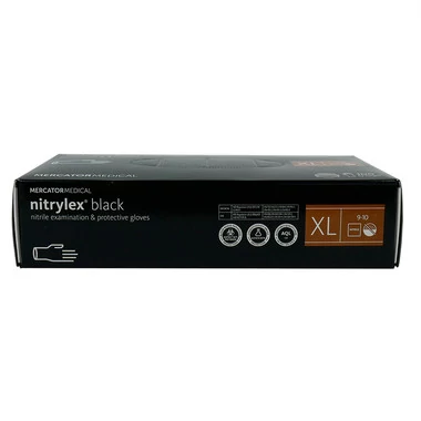 Перчатки ProSteril Nitrylex Black черные нитриловые без талька XL 100 шт (5906615135296) - Фото №3