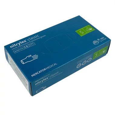 Перчатки ProSteril Nitrylex Classic Blue голубые нитриловые без талька S 100 шт (8859185203049) - Фото №2