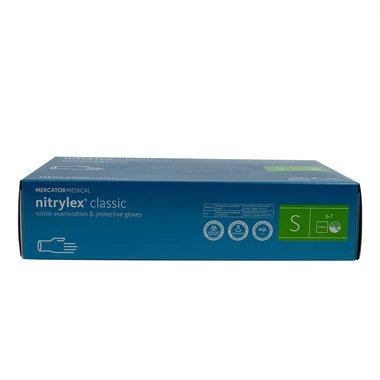 Перчатки ProSteril Nitrylex Classic Blue голубые нитриловые без талька S 100 шт (8859185203049) - Фото №3