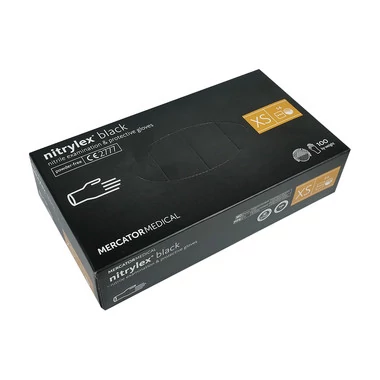 Перчатки ProSteril Nitrylex Black черные нитриловые без талька (5 г) размер XS 100 шт (5906615131298) (0132444) - Фото №3