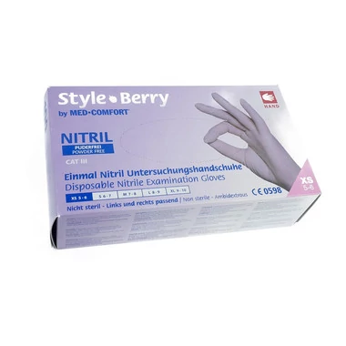 Перчатки Ampri Nitrile Style Berry сиреневые нитриловые XS 100 шт (01184-XS) - Фото №2