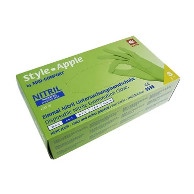 Перчатки Ampri Nitrile Style Apple зеленые нитриловые зеленые XS 100 шт (4044941008462) - Фото №2