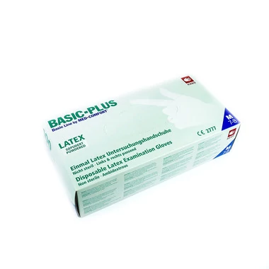 Перчатки UNEX BASIC PLUS белые латексные с тальком M 100шт (01012-M) - Фото №2