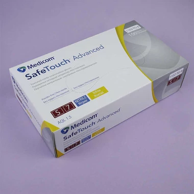 Перчатки Medicom SafeTouch Advanced желтые нитриловые без талька (4 г) размер S 100 шт (1102-TG-B) (8718007912418) (0196371) - Фото №2