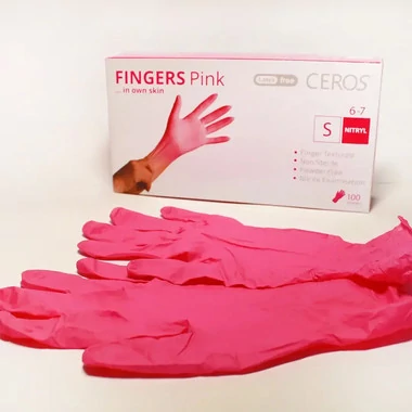 Перчатки ProSteril Ceros Pink розовые нитриловые без талька S 100 шт - Фото №2