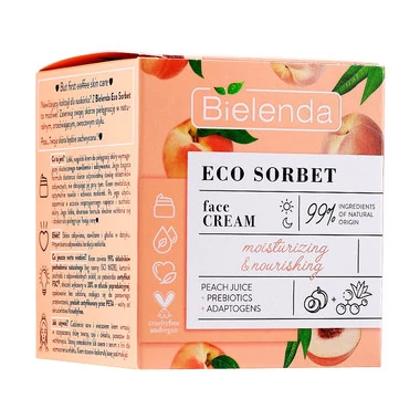 Крем для лица BIELENDA Eco Sorbet Peach увлажняющий и питательный 50 мл (196101) - Фото №2