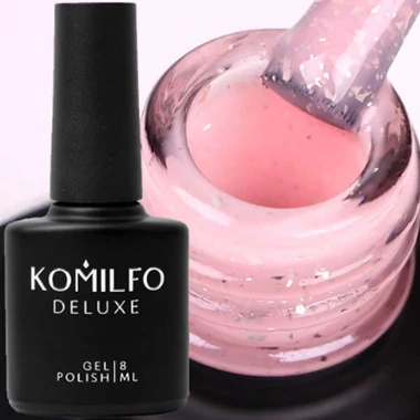 База KOMILFO Potal Base P005 розовый с поталью 8 мл - Фото №3
