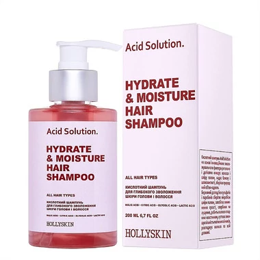 Шампунь кислотный HOLLYSKIN Acid Solution для глубокого увлажнения кожи головы и волос (0281h) - Фото №2