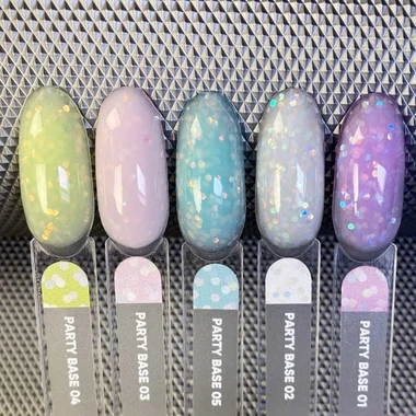 База NAILS OF THE DAY Party №5 бирюзово-голубой с голографическими шестигранниками  10 мл (u0000017102) - Фото №4