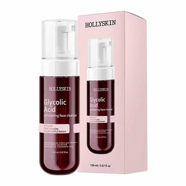 Отшелушивающая пенка для лица HOLLYSKIN с экстрактом кленового сиропа Glycolic Acid, 150 мл - Фото №2