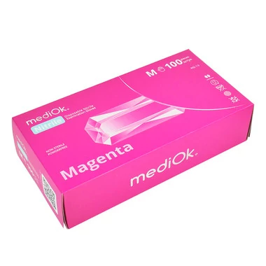 Перчатки MediOk Magenta розовые нитриловые без талька M 100 шт - Фото №2