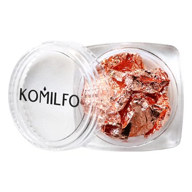 Komilfo фольга жатка для ногтей в банке, розовое золото (598791) - Фото №2
