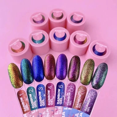LUNA Блесточки для ногтей Rainbow Gel №8 5ml ( в ассортименте) - Фото №3