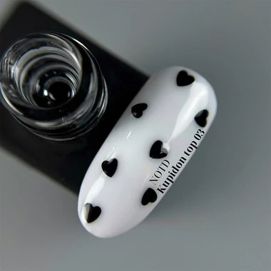 Топ NAILS OF THE DAY Kupidon №03 (глубокие черные сердца) без липкого слоя 10 мл (НФ-00018796) - Фото №2
