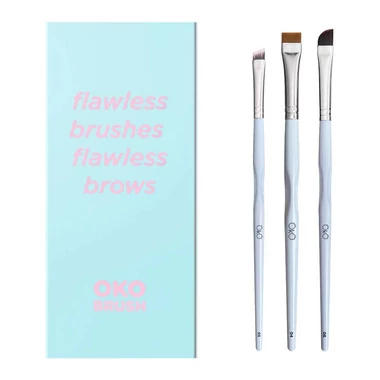 Набор кистей для бровей OKO Flawless Brushes Flawless Brows 3 шт (OKObrset02) - Фото №2