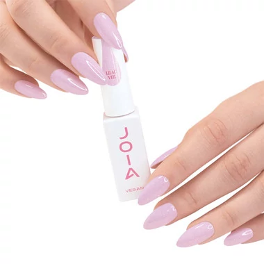 Гель-база JOIA vegan PolyLiquid Gel Lilac Veil розовый с микроблеском 8 мл (4820259342562) - Фото №4