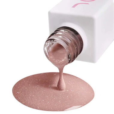 Гель-база JOIA vegan PolyLiquid Gel Mocha Magic коричневый с микроблеском 8 мл (4820259342579) - Фото №3