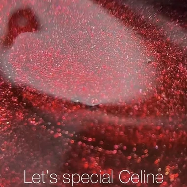 Гель-лак NAILS OF THE NIGHT Let's special Céline темно–червоний з червоними блискітками 10 мл (НФ-00019018) - Фото №2