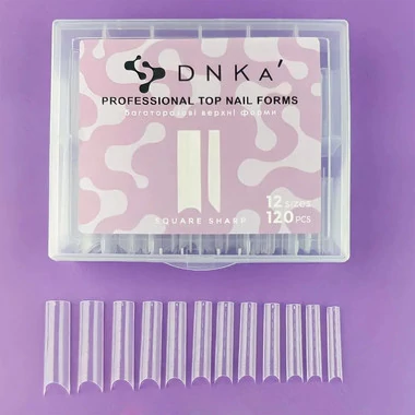 Верхние формы DNKa Top Nail Forms Square Sharp для моделирования 120 шт (FDNKASH) - Фото №2