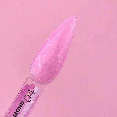 Гель для наращивания LUNA Diamond Gel №04 розовый с блестками 15 мл (323-2357-0463) - Фото №2