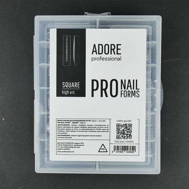 Верхние формы для наращивания ADORE PRO Nail Forms Square 120 шт (2101600443629) - Фото №6