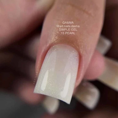 Гель для наращивания GA&MA Simple gel №015 Pearl молочный с шиммером 30 мл (7700131) - Фото №2
