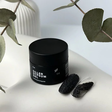 Гель для 3D дизайна гипс Siller Gypsum gel №04 без липкого слоя черный 5 мл (НФ-00019512) - Фото №3
