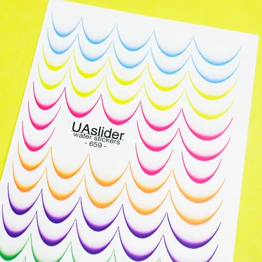 Слайдер дизайн UAslider френч омбре голубой, желтый, розовый, оранжевый, фиолетовый, зеленый №659 - Фото №2