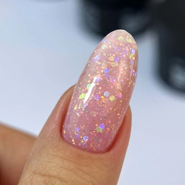 Гель SILLER Tinsel Gel №04 розовый с голографическими блестками 15 мл (банка) (НФ-00020934) - Фото №2