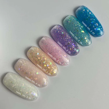 Гель SILLER Tinsel Gel №07 голубой с голографическими блестками 15 мл (банка) (НФ-00020937) - Фото №4