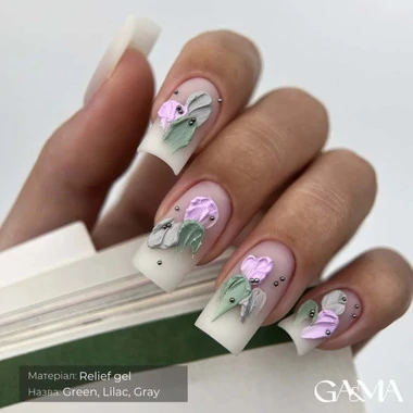 Набор GA&MA Relief Gel Pastel Collection ( (5 шт по 5 г: yellow, green, blue, lilac, gray) (7703012) - Фото №7