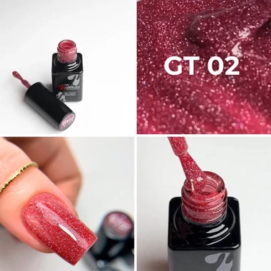 Гель-лак MOLEKULA GLINT TOUCH №GT02 розовый светоотражающий 6 мл (GT02) - Фото №2