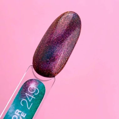Гель-лак LUNA №249 Cat Eye кошачий глаз, светоотражающий темно-зеленый, темно-розовый 13 мл (047-3918-0925) - Фото №2