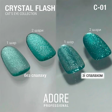 Гель-лак ADORE Cat’s Eye C-01 мятно-зеленый 8 мл (5906935706831) - Фото №3