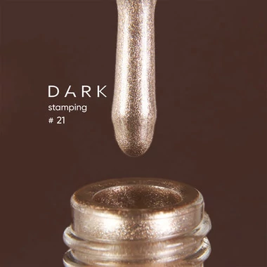 Лак для стемпинга Dark №21 белое золото металлик 10 мл (DS2110) - Фото №4