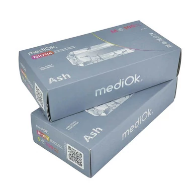 Перчатки MediOk Ash нитриловые серые M 100 шт (S-01-002) - Фото №3